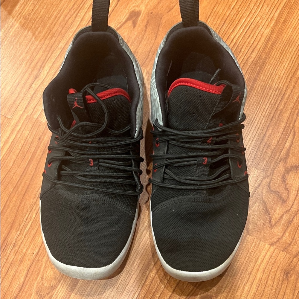 Jordan Black and Red Kids Sneakers